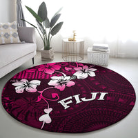 Fiji Masi Round Carpet Fijian Hibiscus Tapa Pink Version LT01 - Polynesian Pride