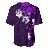 Fiji Masi Baseball Jersey Fijian Hibiscus Tapa Purple Version LT01 - Polynesian Pride