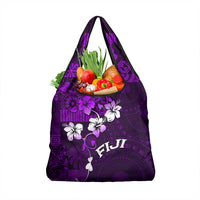 Fiji Masi Grocery Bag Fijian Hibiscus Tapa Purple Version