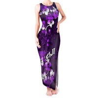 Fiji Masi Tank Maxi Dress Fijian Hibiscus Tapa Purple Version LT01 Women Purple - Polynesian Pride
