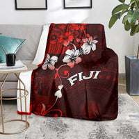 Fiji Masi Blanket Fijian Hibiscus Tapa Red Version LT01 - Polynesian Pride