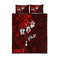 Fiji Masi Quilt Bed Set Fijian Hibiscus Tapa Red Version LT01 Red - Polynesian Pride