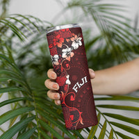 Fiji Masi Skinny Tumbler Fijian Hibiscus Tapa Red Version