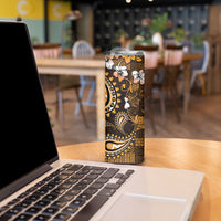 Fiji Masi Paisley With Hibiscus Tapa Skinny Tumbler Gold Version
