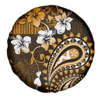 Fiji Masi Paisley With Hibiscus Tapa Spare Tire Cover Gold Version LT01 - Polynesian Pride