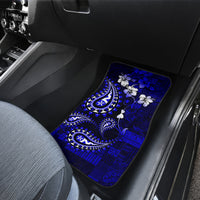 Fiji Masi Paisley With Hibiscus Tapa Car Mats Navy Blue Version LT01 - Polynesian Pride