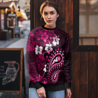 Fiji Masi Paisley With Hibiscus Tapa Ugly Christmas Sweater Pink Version LT01 - Polynesian Pride