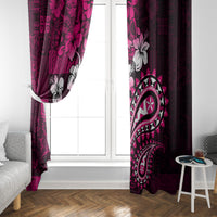 Fiji Masi Paisley With Hibiscus Tapa Window Curtain Pink Version LT01 - Polynesian Pride