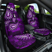 Fiji Masi Paisley Car Seat Cover Fijian Hibiscus Tapa Purple Version LT01 One Size Purple - Polynesian Pride
