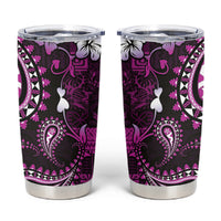 Fiji Masi Paisley Tumbler Cup Fijian Hibiscus Tapa Purple Version LT01 Purple - Polynesian Pride