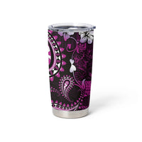 Fiji Masi Paisley Tumbler Cup Fijian Hibiscus Tapa Purple Version LT01 - Polynesian Pride