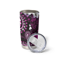 Fiji Masi Paisley Tumbler Cup Fijian Hibiscus Tapa Purple Version LT01 - Polynesian Pride