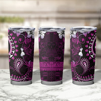 Fiji Masi Paisley Tumbler Cup Fijian Hibiscus Tapa Purple Version LT01 - Polynesian Pride