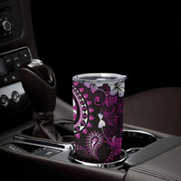 Fiji Masi Paisley Tumbler Cup Fijian Hibiscus Tapa Purple Version LT01 - Polynesian Pride