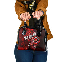 Fiji Masi Paisley Shoulder Handbag Fijian Hibiscus Tapa Red Version LT01 One Size Red - Polynesian Pride