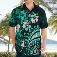 Fiji Masi Paisley Hawaiian Shirt Fijian Hibiscus Tapa Turquoise Version LT01 - Polynesian Pride