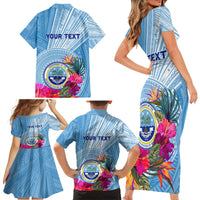 Micronesia Culture Day Family Matching Short Sleeve Bodycon Dress and Hawaiian Shirt Tribal Pattern Tropical Style LT01 - Polynesian Pride
