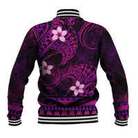 FSM Pohnpei State Baseball Jacket Tribal Pattern Pink Version LT01 - Polynesian Pride