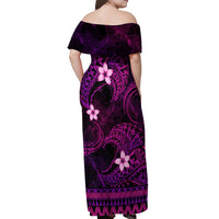 FSM Pohnpei State Off Shoulder Maxi Dress Tribal Pattern Pink Version LT01 - Polynesian Pride