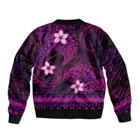 FSM Pohnpei State Sleeve Zip Bomber Jacket Tribal Pattern Pink Version LT01 - Polynesian Pride