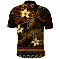 FSM Pohnpei State Polo Shirt Tribal Pattern Gold Version LT01 - Polynesian Pride