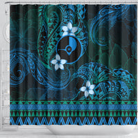 FSM Yap State Shower Curtain Tribal Pattern Ocean Version