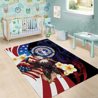 Northern Mariana Islands 4th of July Area Rug Plumeria USA Eagle
