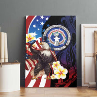 Northern Mariana Islands 4th of July Canvas Wall Art Plumeria USA Eagle