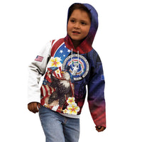 Personalized Northern Mariana Islands 4th of July Kid Hoodie Plumeria USA Eagle