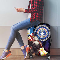 Northern Mariana Islands 4th of July Luggage Cover Plumeria USA Eagle