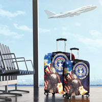 Northern Mariana Islands 4th of July Luggage Cover Plumeria USA Eagle