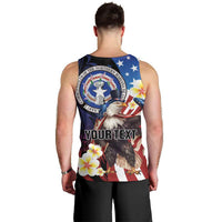 Personalized Northern Mariana Islands 4th of July Men Tank Top Plumeria USA Eagle