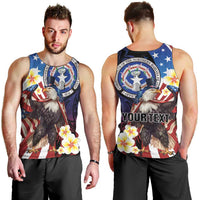 Personalized Northern Mariana Islands 4th of July Men Tank Top Plumeria USA Eagle