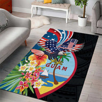 Guam Fourth of July Area Rug Tropical Flowers
