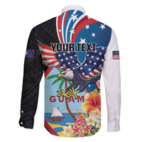 Personalized Guam Fourth of July Family Matching Summer Maxi Dress and Hawaiian Shirt Tropical Flowers