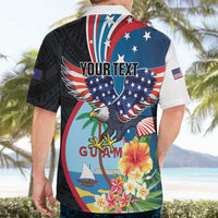Personalized Guam Fourth of July Hawaiian Shirt Tropical Flowers