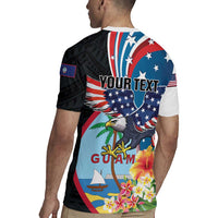 Personalized Guam Fourth of July Rugby Jersey Tropical Flowers