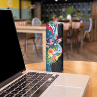 Personalized Guam Fourth of July Skinny Tumbler Tropical Flowers LT01 - Polynesian Pride