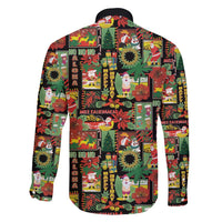 Hawaiian Santa Christmas Pattern Family Matching Mermaid Dress and Hawaiian Shirt Black Version - Polynesian Pride