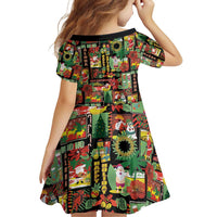 Hawaiian Santa Christmas Pattern Family Matching Puletasi and Hawaiian Shirt Black Version LT01 - Polynesian Pride