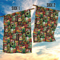 Hawaiian Santa Christmas Pattern Garden Flag Black Version LT01 - Polynesian Pride