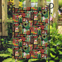 Hawaiian Santa Christmas Pattern Garden Flag Black Version LT01 Garden Flag Red - Polynesian Pride