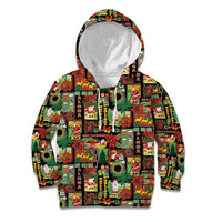 Hawaiian Santa Christmas Pattern Kid Hoodie Black Version LT01 Hoodie Red - Polynesian Pride