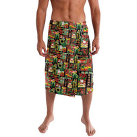 Hawaiian Santa Christmas Pattern Lavalava Black Version LT01 Red - Polynesian Pride