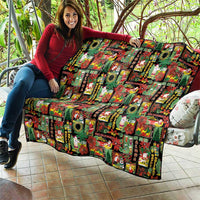 Hawaiian Santa Christmas Pattern Quilt Black Version LT01 - Polynesian Pride