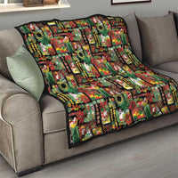 Hawaiian Santa Christmas Pattern Quilt Black Version LT01 - Polynesian Pride