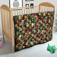 Hawaiian Santa Christmas Pattern Quilt Black Version LT01 - Polynesian Pride