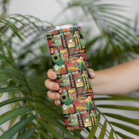 Hawaiian Santa Christmas Pattern Skinny Tumbler Black Version LT01 - Polynesian Pride