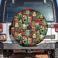 Hawaiian Santa Christmas Pattern Spare Tire Cover Black Version LT01 Red - Polynesian Pride
