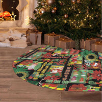 Hawaiian Santa Christmas Pattern Tree Skirt Black Version - Polynesian Pride